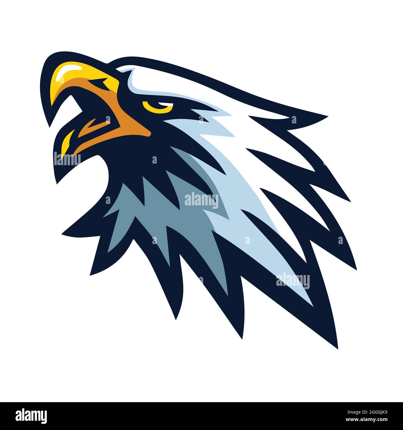 Eagle Mascot Logo Sports Team Mascot Design Vector Illustrazione Vettoriale