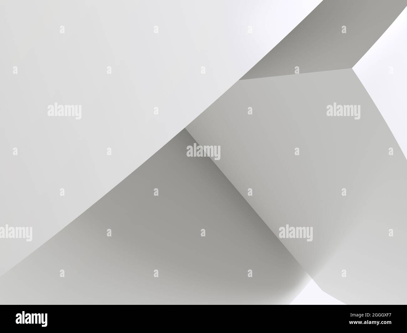 Astratto sfondo geometrico bianco minimo, elementi di design utili per sfondi o sfondo. illustrazione del rendering 3d Foto Stock