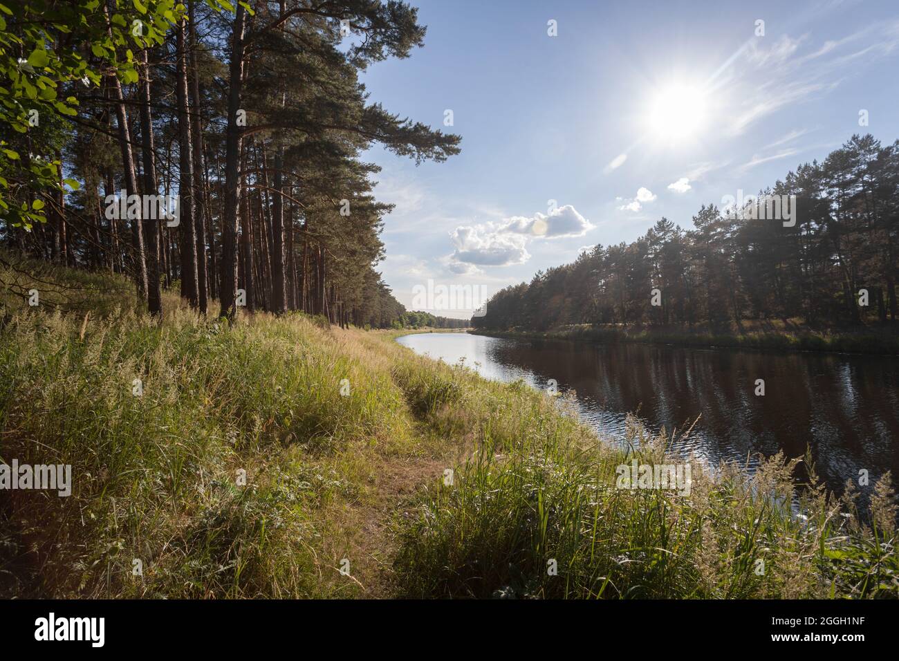 Splendida vista sul canale Spree Oder di Brandeburgo, vicino a Berlino Foto Stock