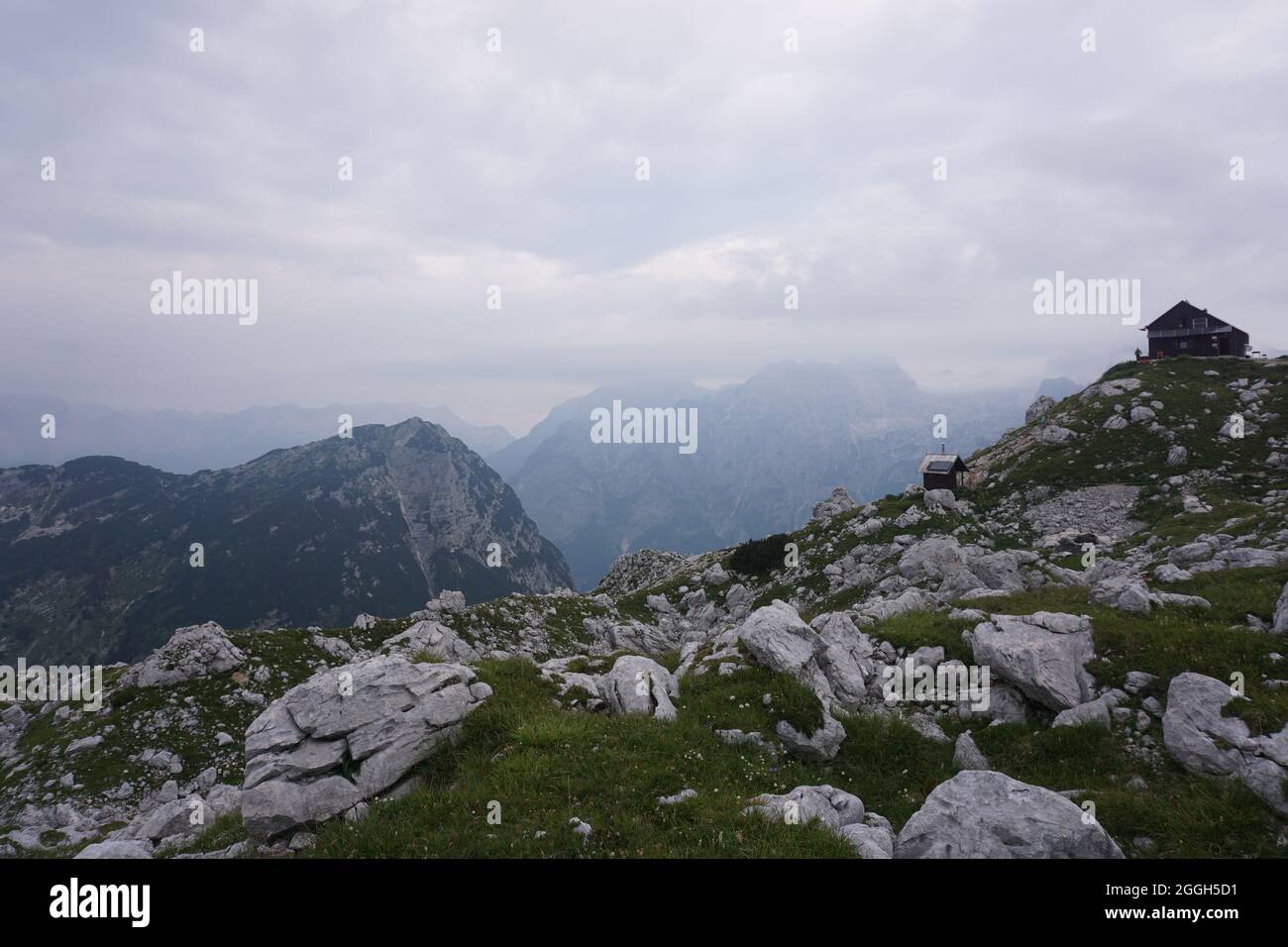 Rifugio vicino al Monte Triglav, Slovenia 2020 Foto Stock