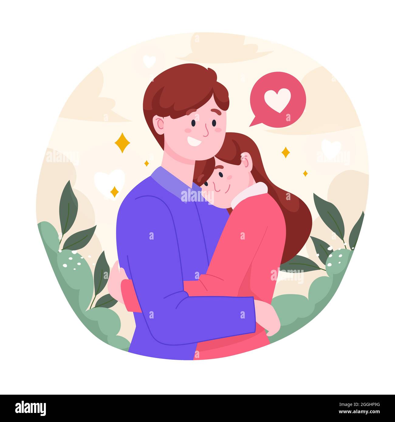 Illustrazione della coppia disegno piatto illustrazione del vettore. Illustrazione Vettoriale