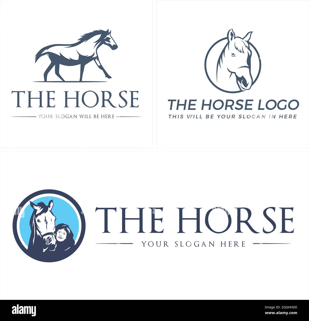 Illustrazione vettoriale del logo Horse Care Illustrazione Vettoriale