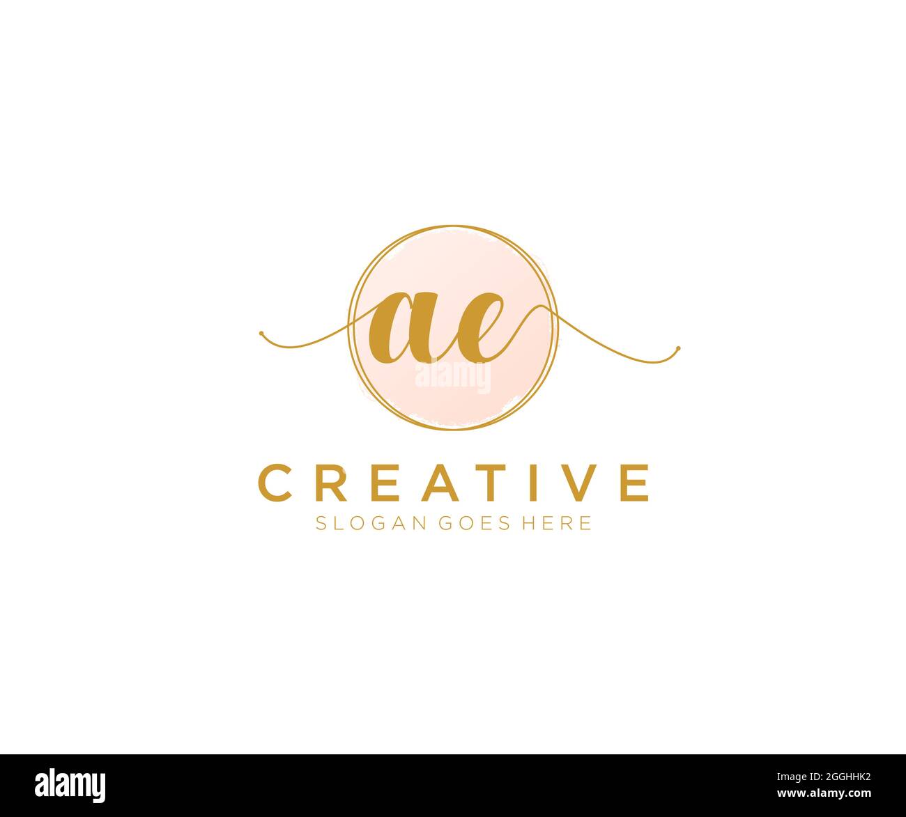 AE monogramma di bellezza del logo Femminile e design elegante del logo, logo di scrittura a mano della firma iniziale, matrimonio, moda, floreale e botanico con creativo Illustrazione Vettoriale