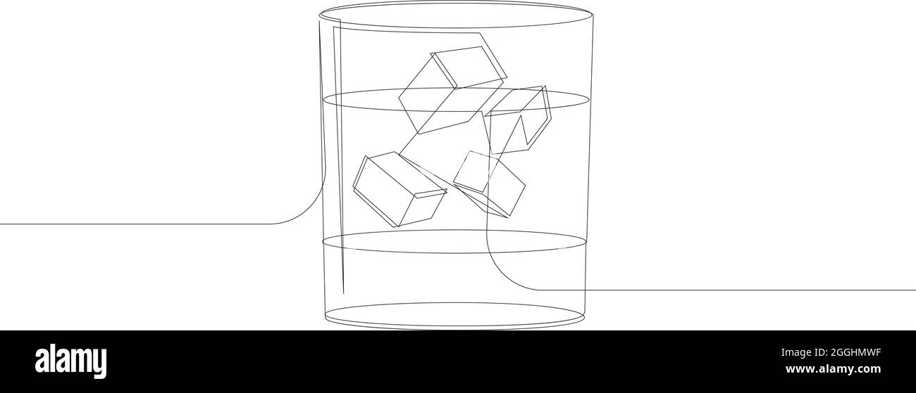 Bianco russo drink illustrazione di una riga. Moderna bevanda russa lineare bianca su sfondo bianco. Vettore di contorno Illustrazione Vettoriale