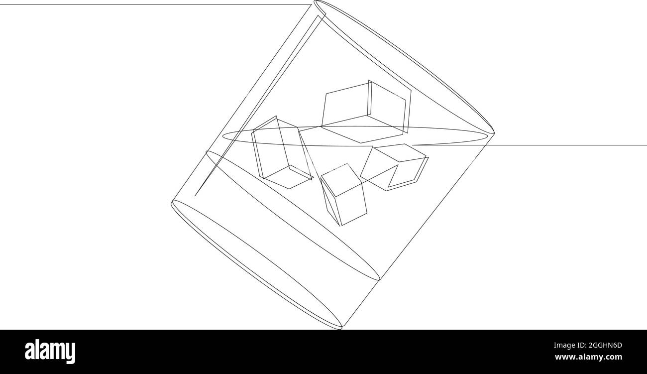 Bianco russo drink illustrazione di una riga. Moderna bevanda russa lineare bianca su sfondo bianco. Vettore di contorno Illustrazione Vettoriale