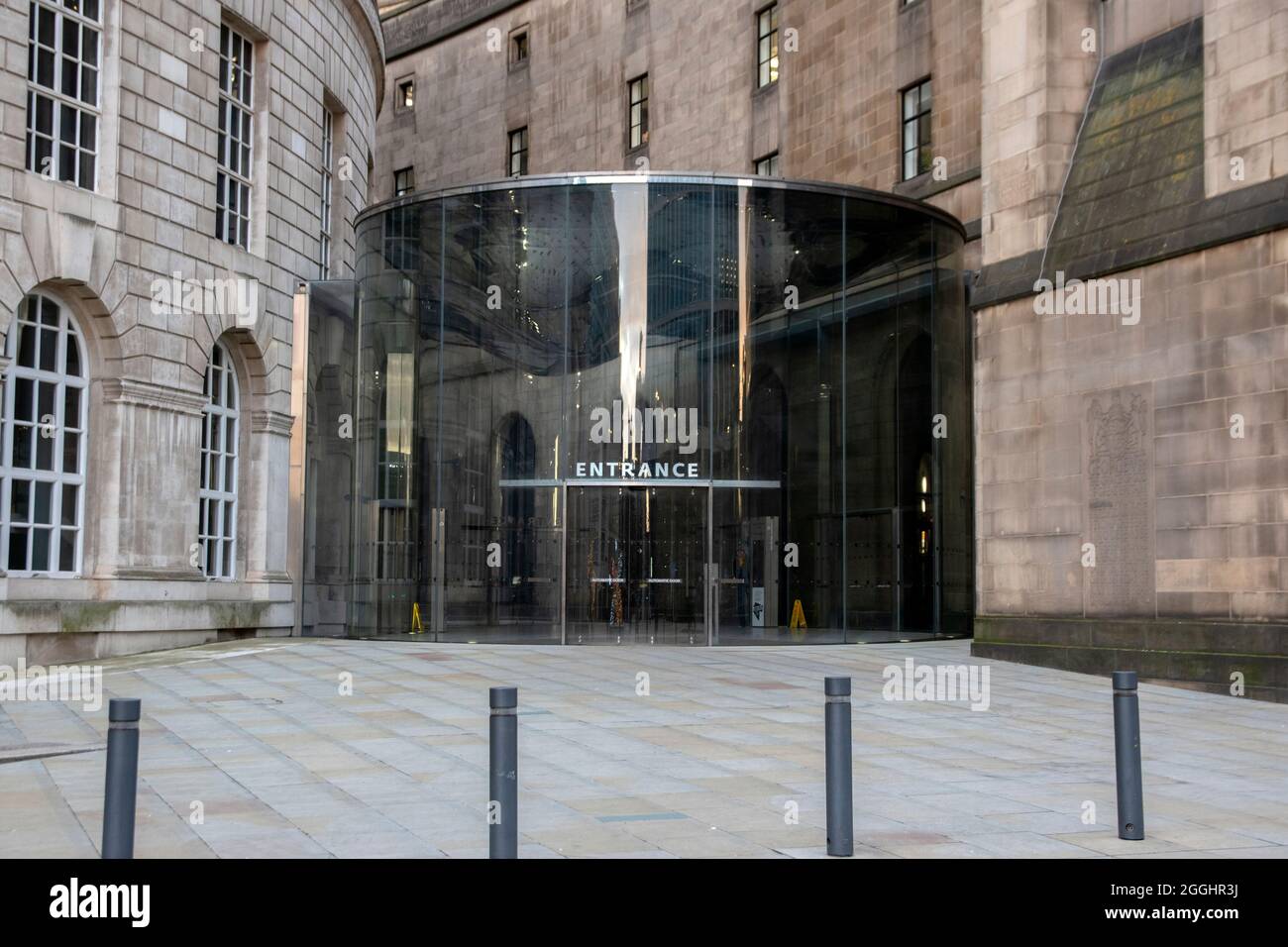 Ingresso alla biblioteca centrale di Manchester al Manchester England 8-12-2019 Foto Stock