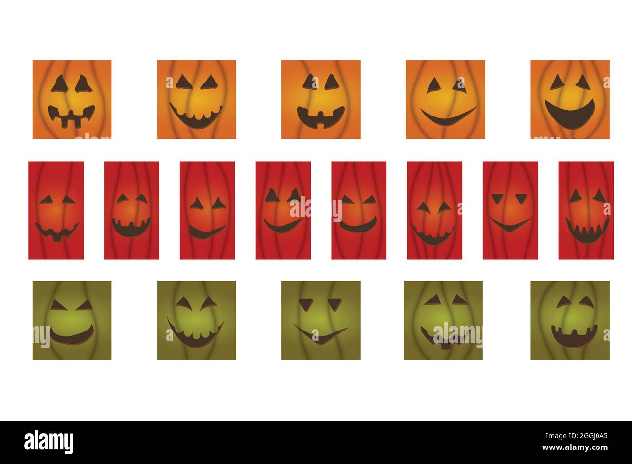 halloween zucca faccia jack-o-lantern su social media post modello. Illustrazione Vettoriale