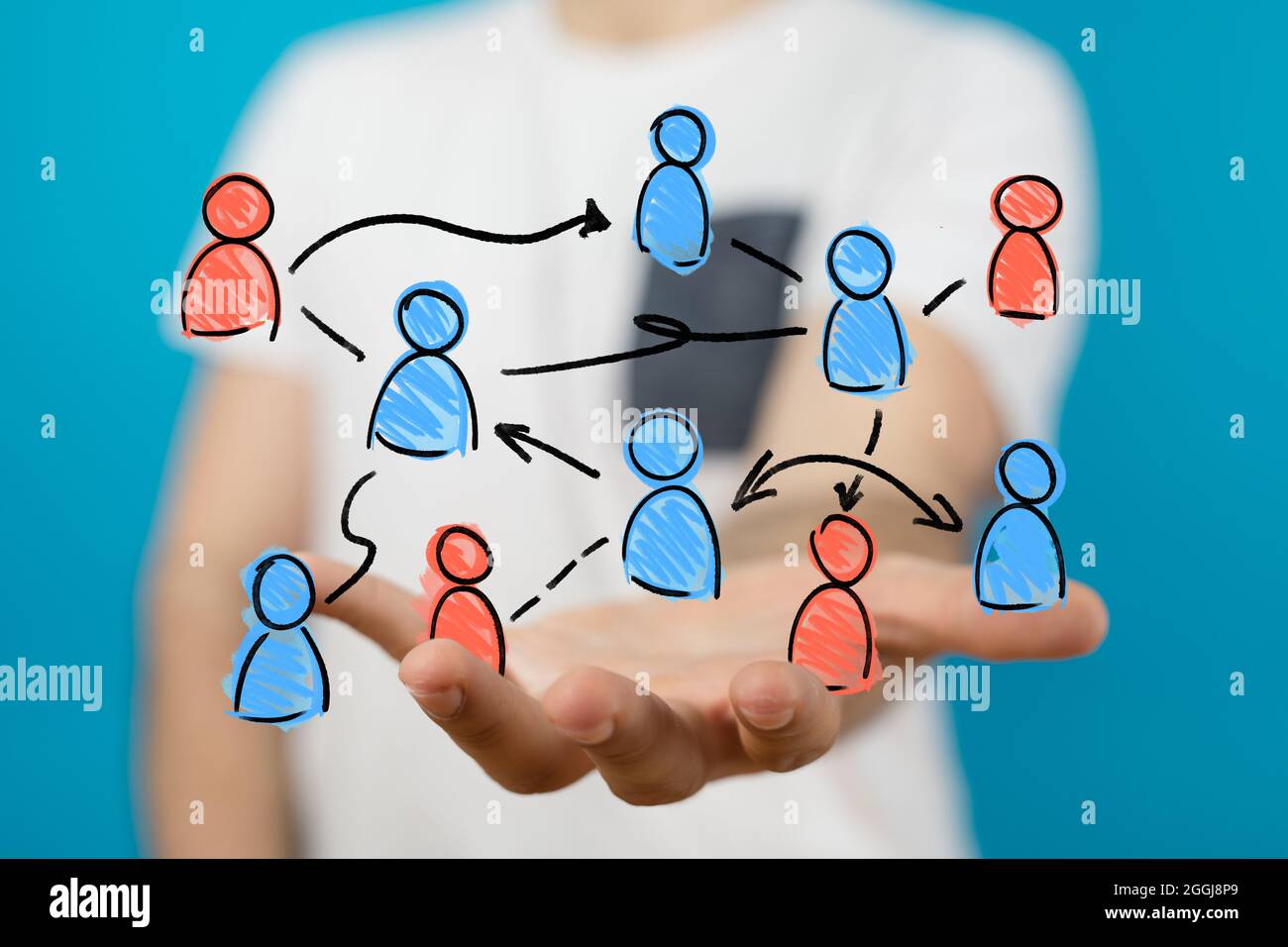 Concetto digitale di connessione al lavoro di squadra Foto Stock