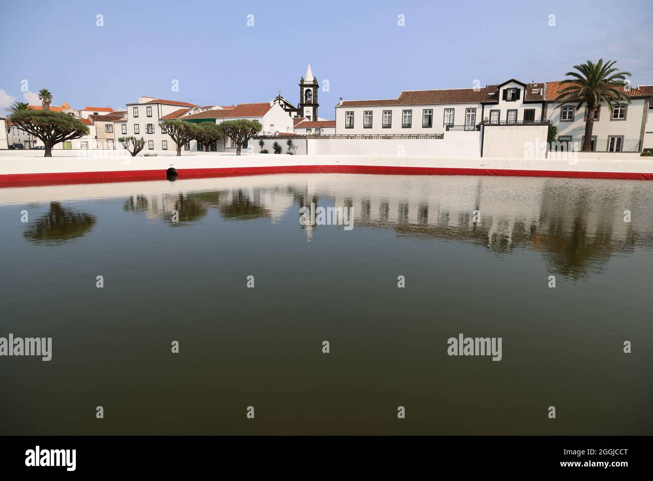 Il centro di Santa Cruz da Graciosa, isola di Graciosa, Azzorre Foto Stock