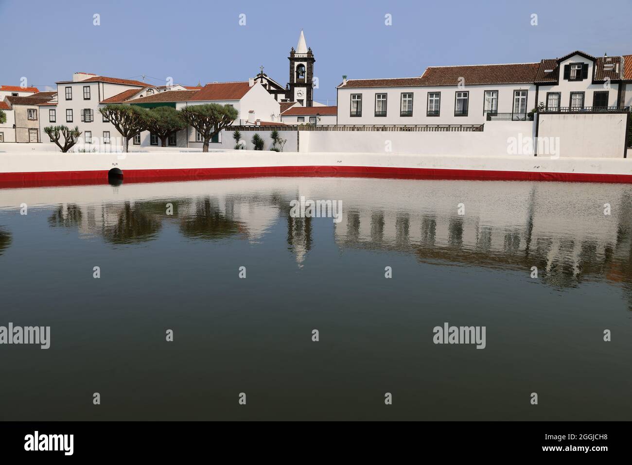 Il centro di Santa Cruz da Graciosa, isola di Graciosa, Azzorre Foto Stock