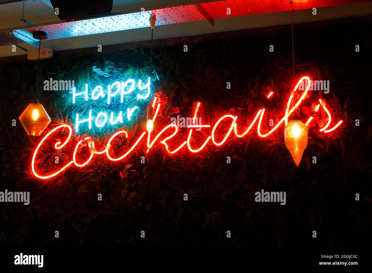 Segnaletica neon di Las Iguanas Birmingham West Midlands Foto Stock