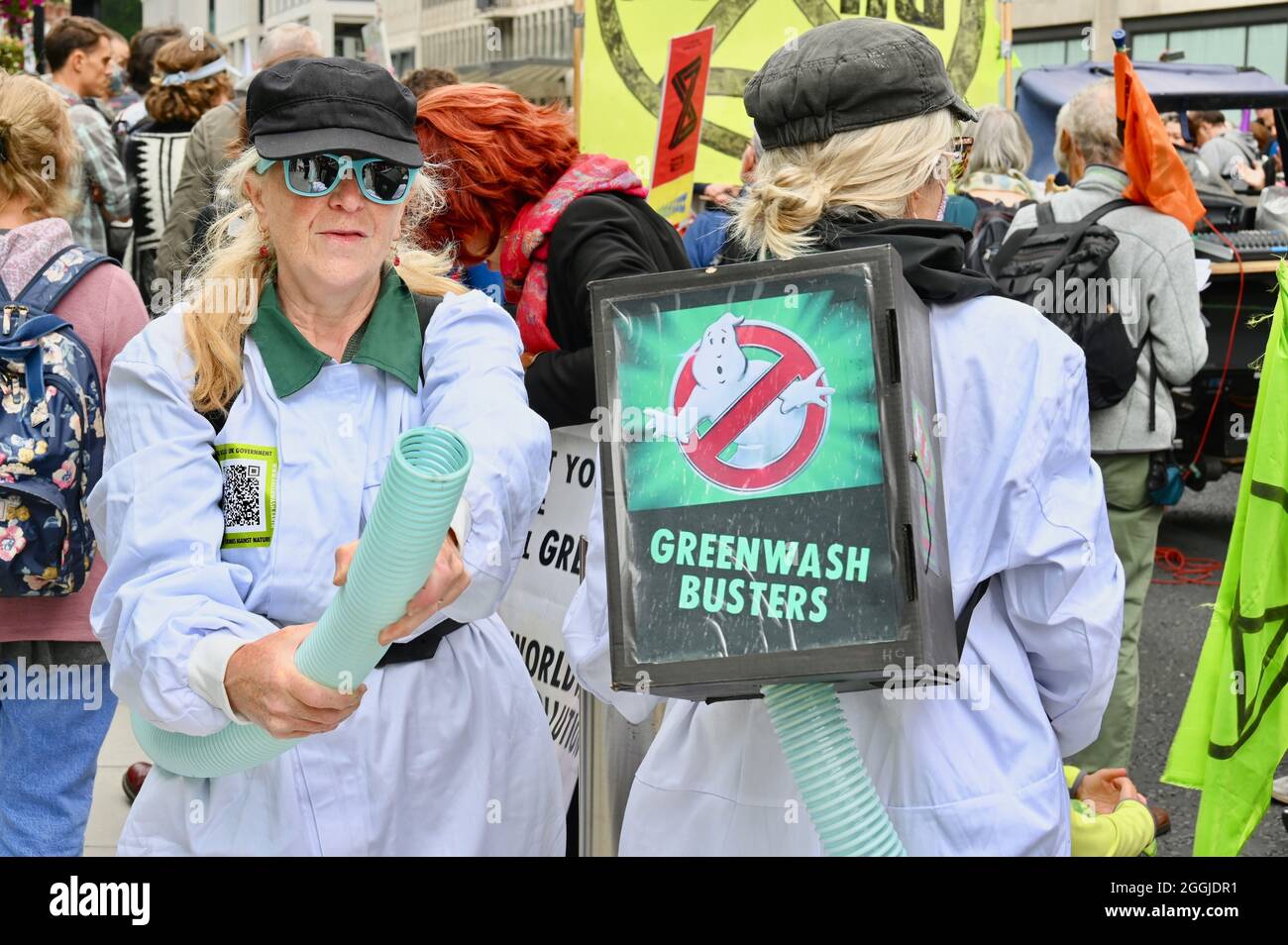 Londra, Regno Unito. 1 settembre 2021. Estinzione Rebellion Londra proteste : giorno dieci. Greenwash Action Day, Westminster. Credit: michael melia/Alamy Live News Foto Stock