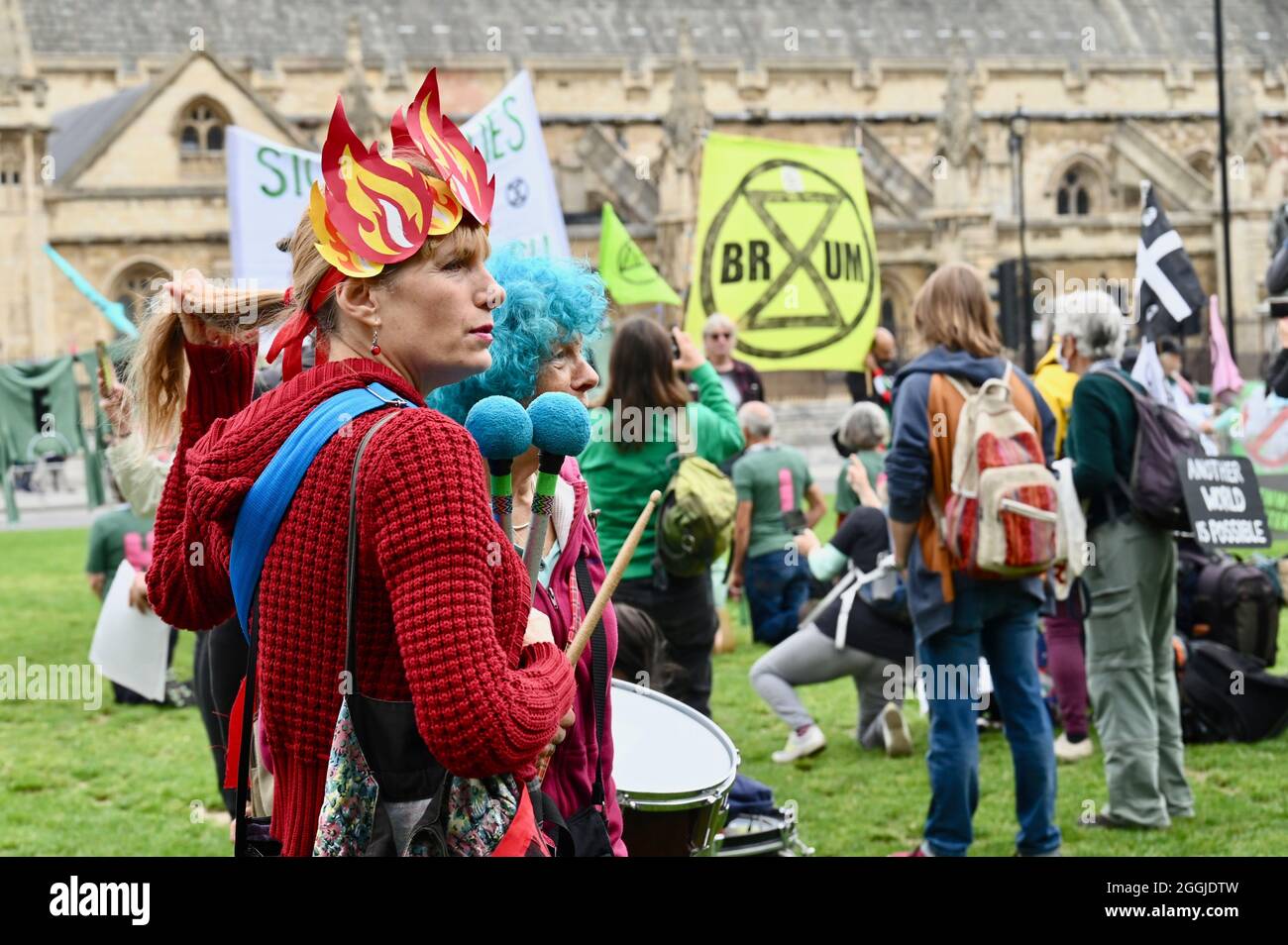 Londra, Regno Unito. 1 settembre 2021. Estinzione Rebellion Londra proteste : giorno dieci. Greenwash Action Day, Westminster. Credit: michael melia/Alamy Live News Foto Stock