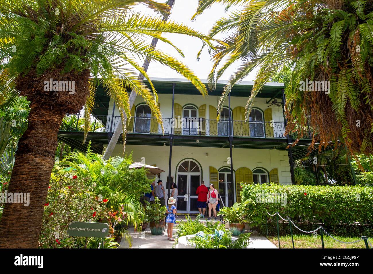 Casa di Hemingway a Key West Florida. Ernest Hemingway che ha vinto il Premio Nobel in Letteratura 1954 visse qui quando visse a Key West. Ernest Hemingway Foto Stock