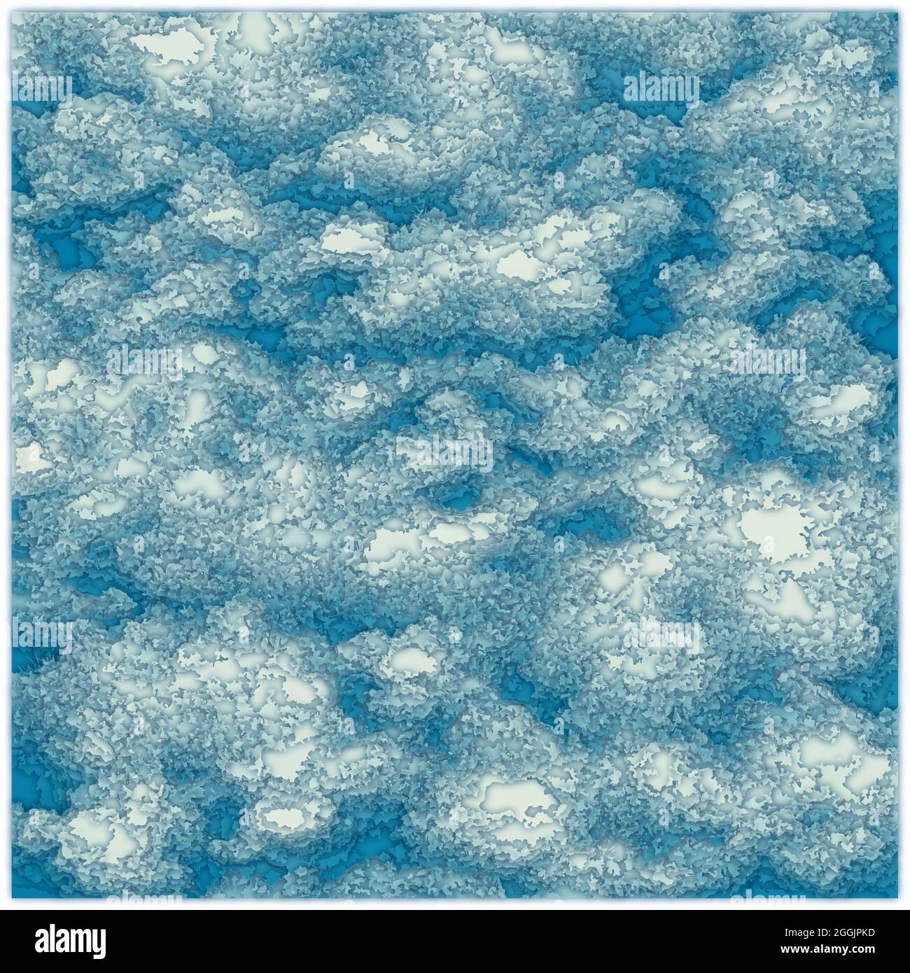 sfondo blu bianco imitazione del cielo stratificazione vista dal basso Foto Stock