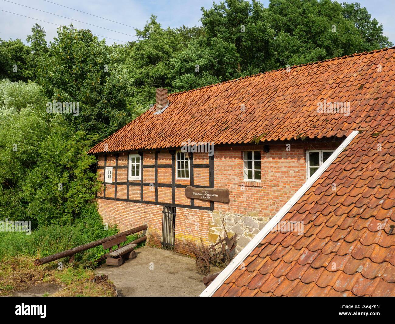 Mulino ad acqua Wöstenesch, Eggermühlen, Artland, Osnabrücker Land, bassa Sassonia, Germania Foto Stock