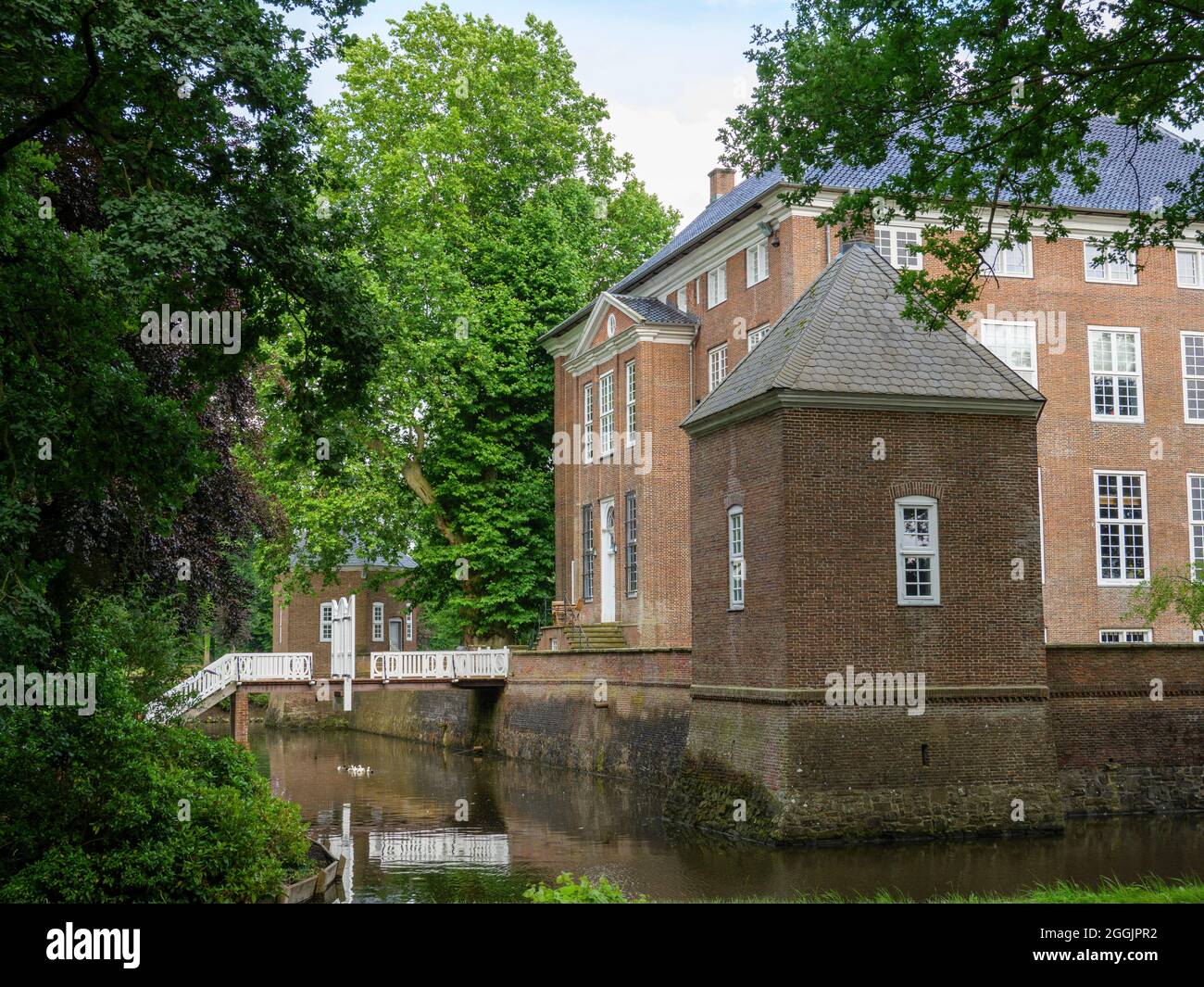 Moated Castello Loxten, Artland, Osnabrücker Land, bassa Sassonia, Germania Foto Stock