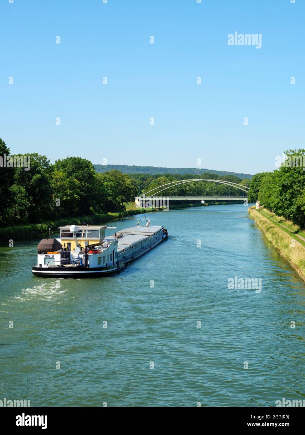 Mittelland Canal vicino a Bad Essen, Osnabruecker Land, bassa Sassonia, Germania Foto Stock