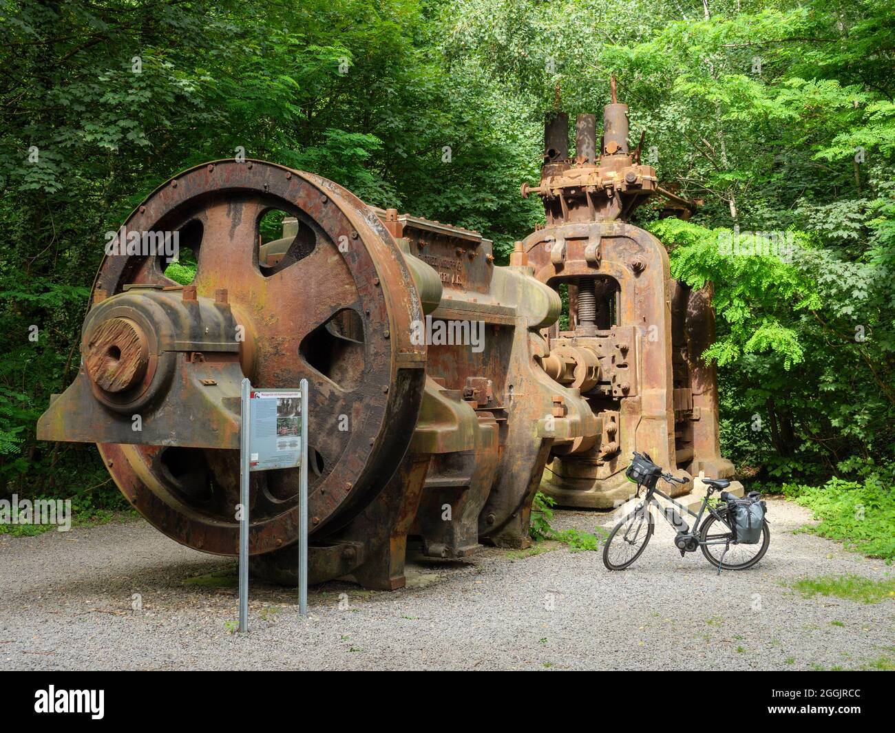 Museo della cultura industriale, Rolling Frame, Piesberg, Osnabrück, Osnabrücker Land, Bassa Sassonia, Germania Foto Stock