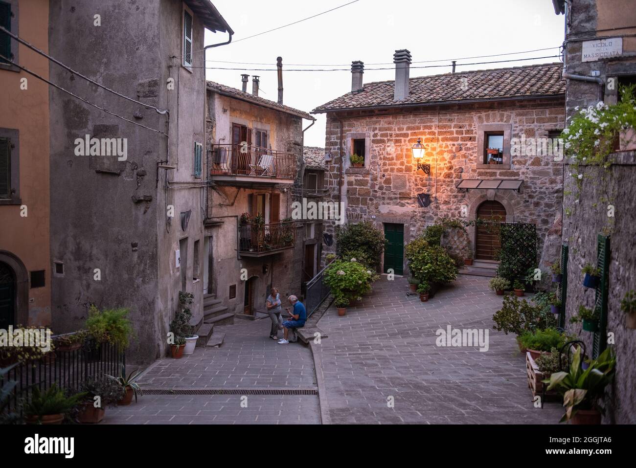 Nel rione Rocca, il centro storico di Soriano nel Cimino Foto Stock