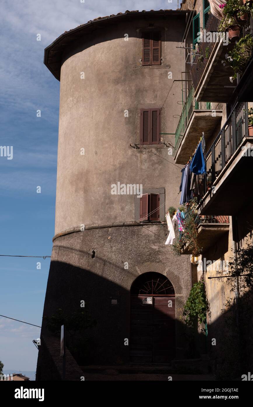 Nel rione Rocca, il centro storico di Soriano nel Cimino Foto Stock