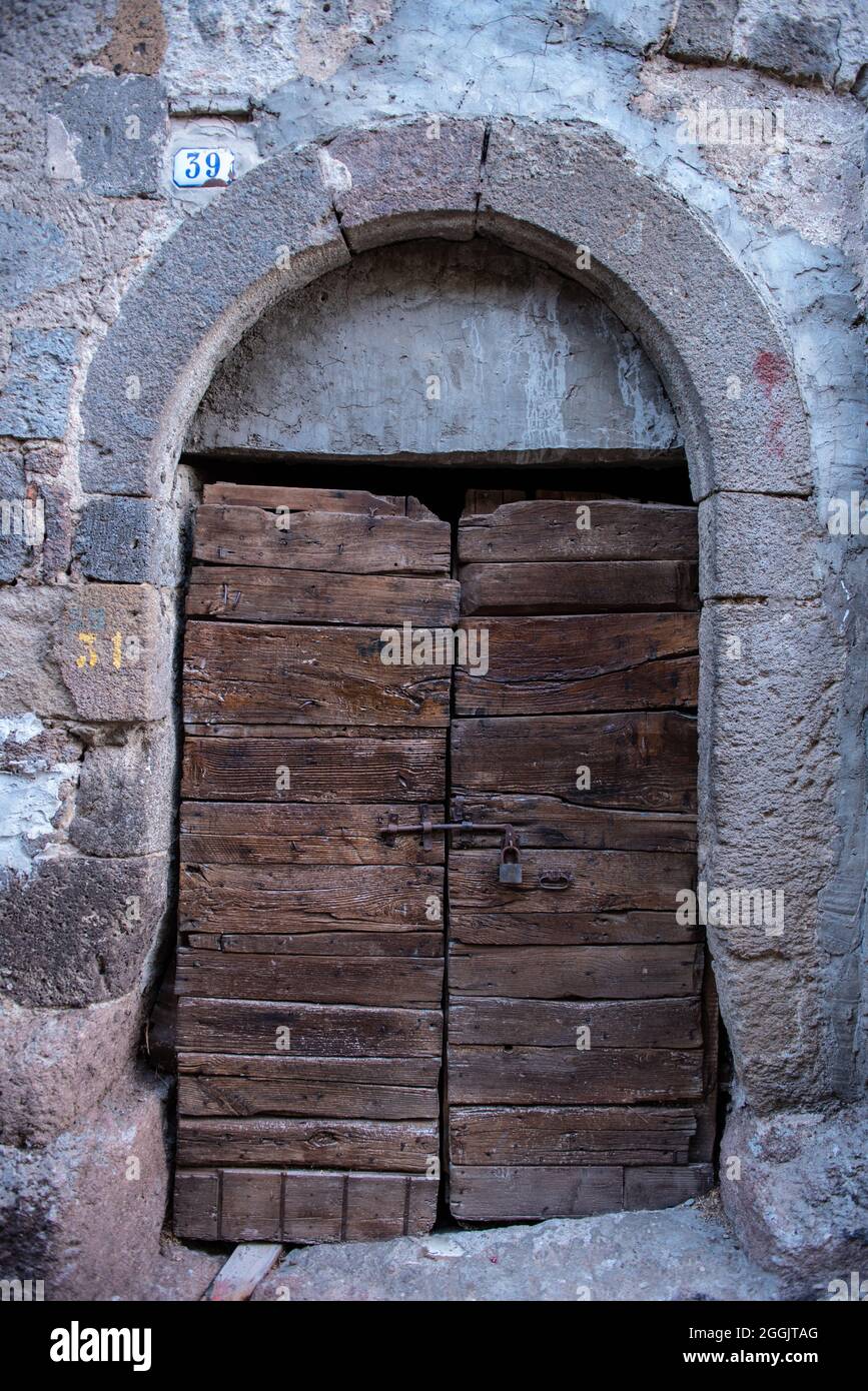 Nel rione Rocca, il centro storico di Soriano nel Cimino Foto Stock