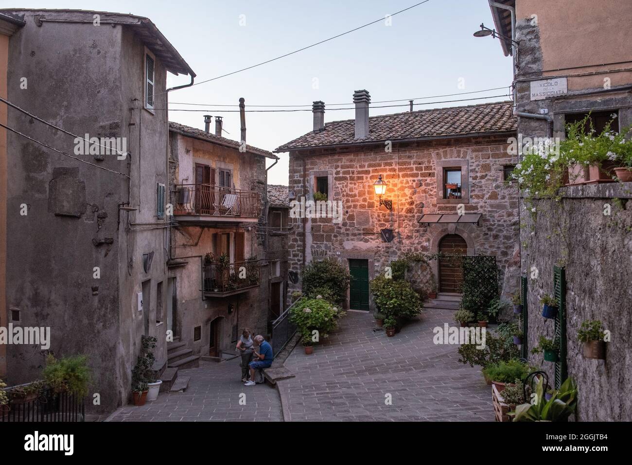 Nel rione Rocca, il centro storico di Soriano nel Cimino Foto Stock