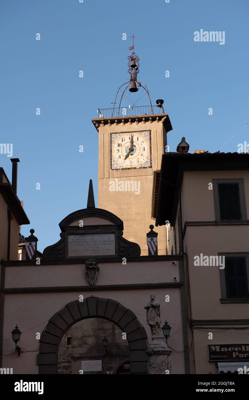 Torre dell'Orologio di Soriano nel Cimino Foto Stock