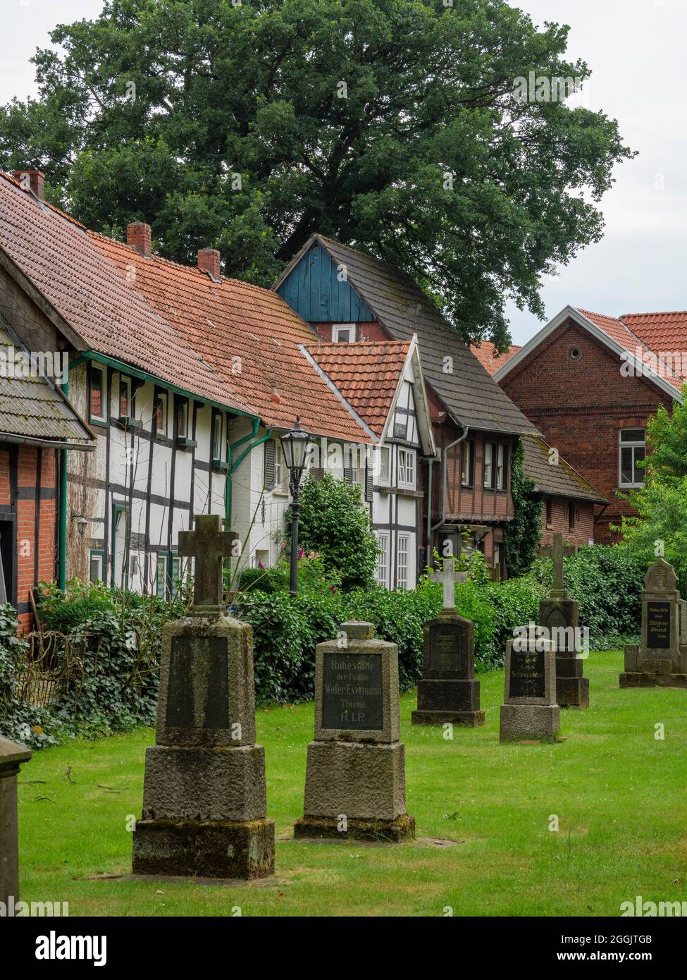 Kirchhöfnerei, St. Johanniskirche, Alfhausen, Osnabrücker Land, bassa Sassonia, Germania Foto Stock