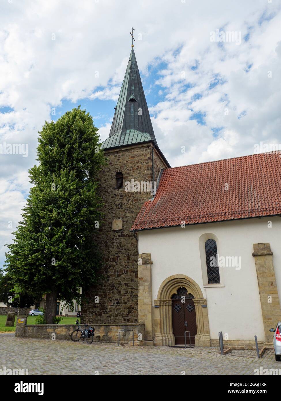 Chiesa di San Dionisio, Belm, Osnabrück, Osnabrücker Land, bassa Sassonia, Germania Foto Stock