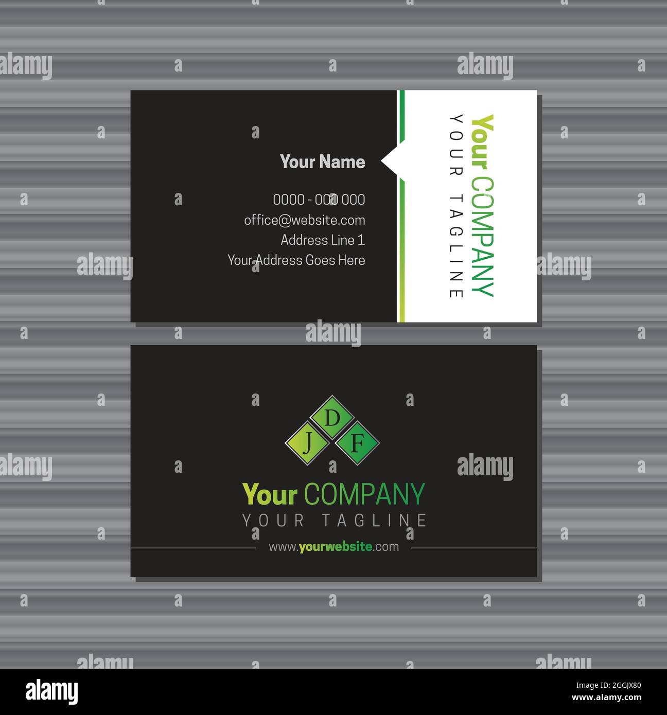 Modello Business Card con logo verde Illustrazione Vettoriale