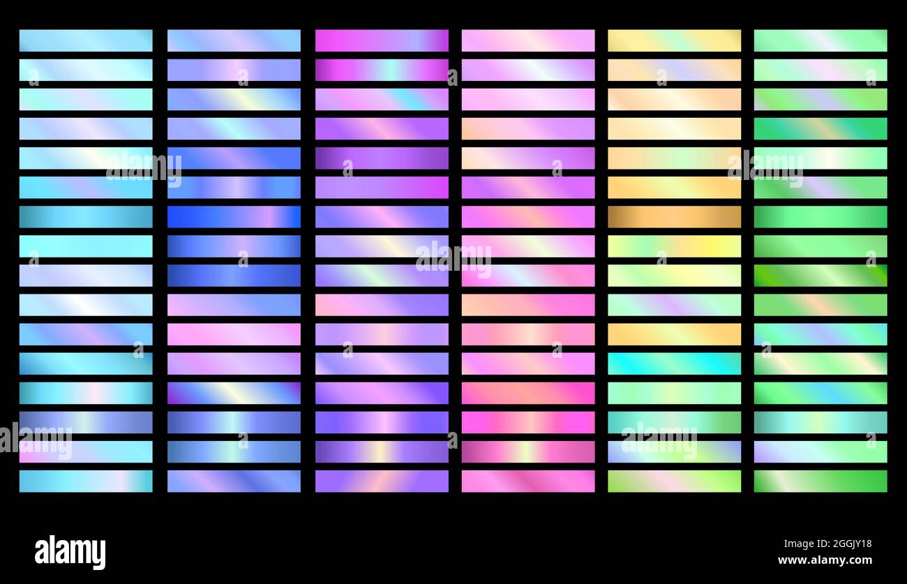 Iridescente olografico Unicorn Gradient Collezione di ogni colore orologi Illustrazione Vettoriale