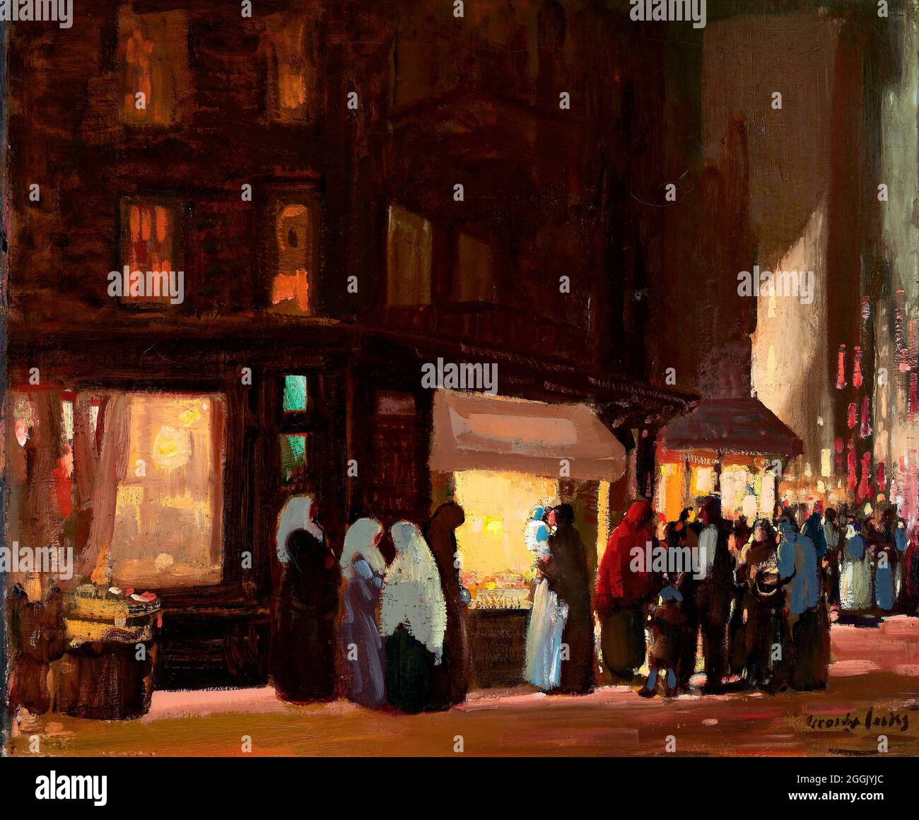 George LUKS. Bleecker e Carmine Streets, New York di George Benjamin LUKS (1867-1933), olio su tela, c.. 1905 Foto Stock