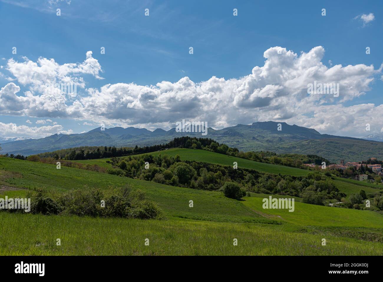 Borrello, Chieti, Abruzzo. Panorama. Borrello è un comune italiano di 338 abitanti della provincia di Chieti in Abruzzo. Fa anche parte del Me Foto Stock