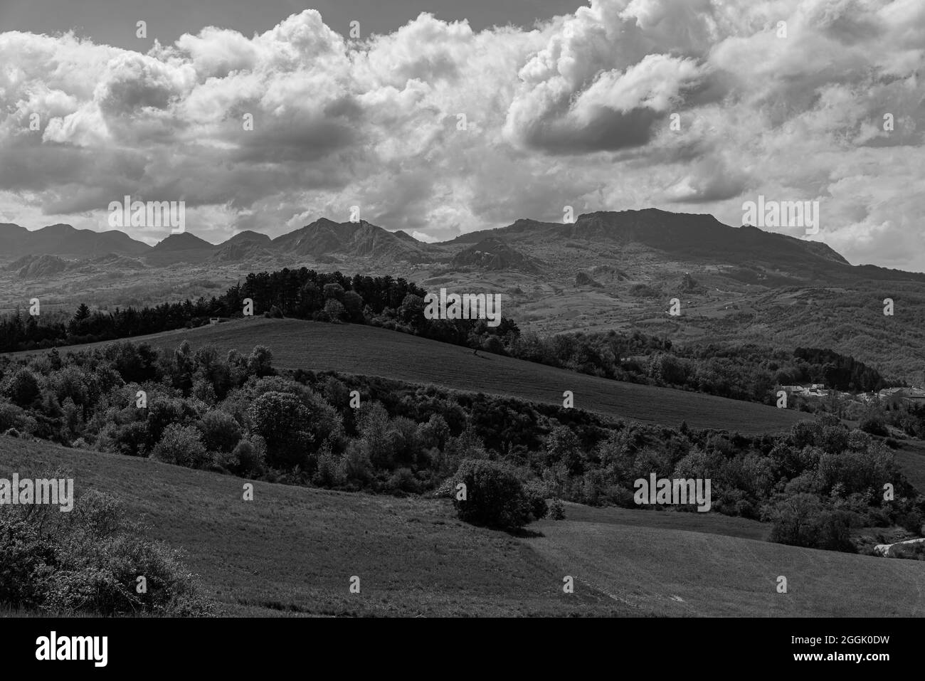 Borrello, Chieti, Abruzzo. Panorama. Borrello è un comune italiano di 338 abitanti della provincia di Chieti in Abruzzo. Fa anche parte del Me Foto Stock