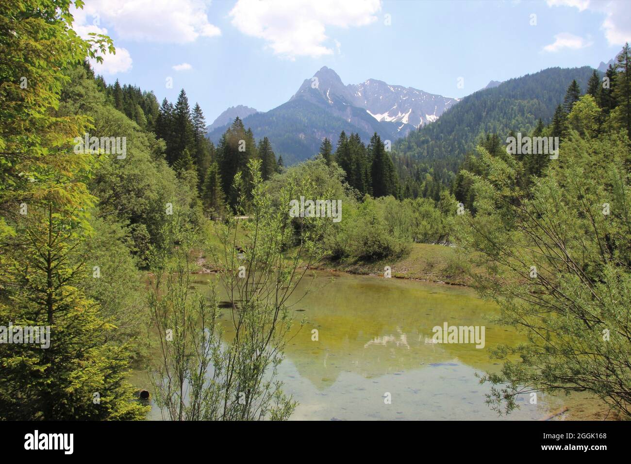 Gleirschbach, nella parte posteriore di Kumpfkarspitze, Gleirschtal, Obere Isar, valle di Isar vicino Scharnitz, montagne del Karwendel, Austria del Tirolo Foto Stock