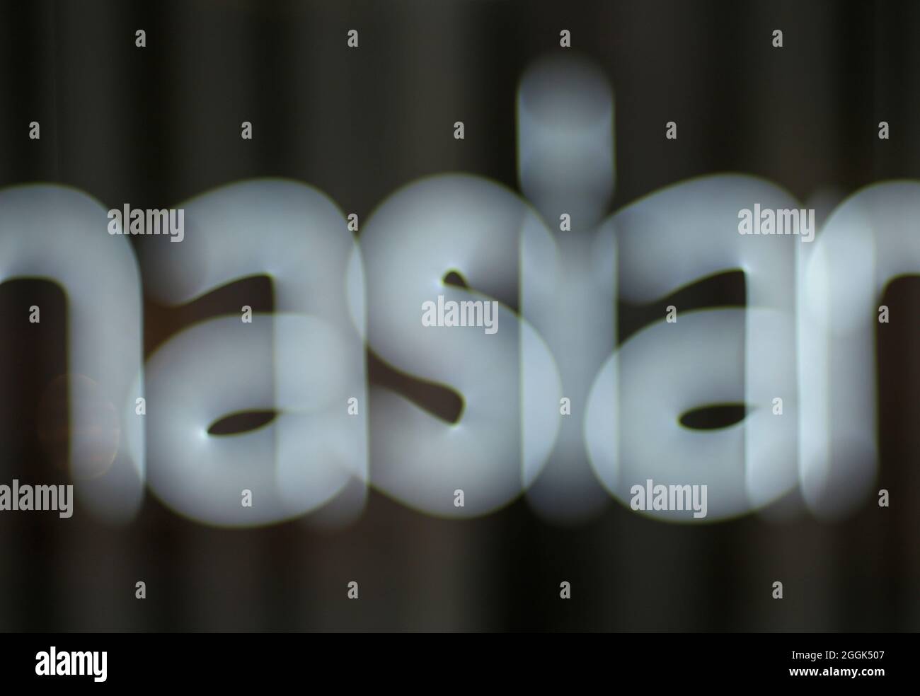 Asia, scritte con illuminazione a LED Foto Stock