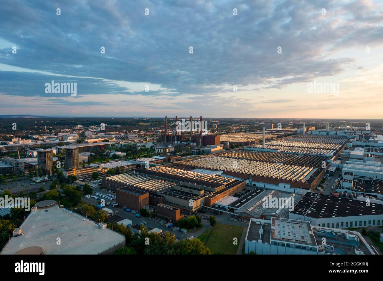 Splendida città tedesca produttrice di auto Wolfsburg Foto Stock