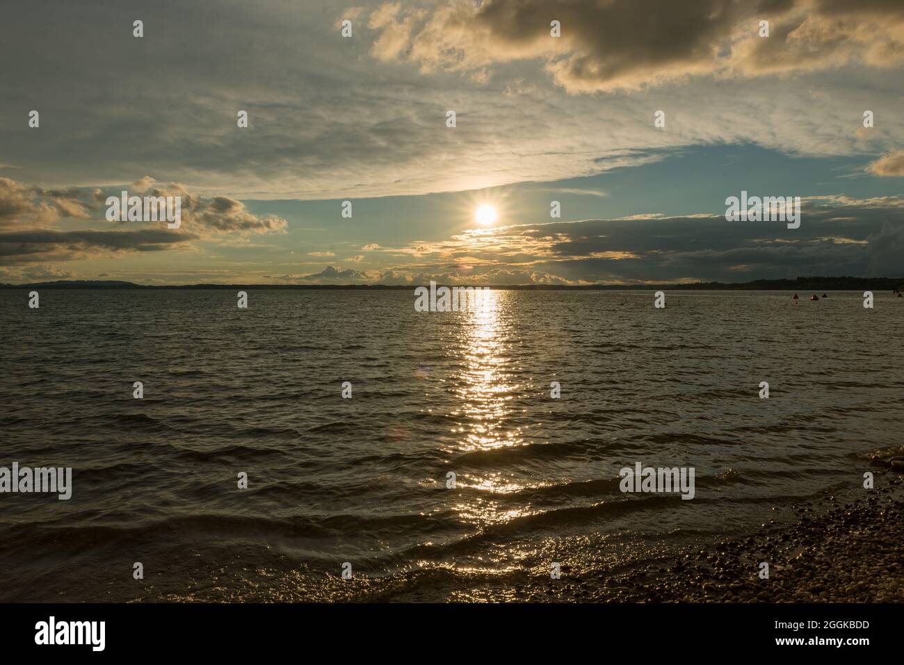 Temporale mood, Chiemgau, Chiemsee, Baviera, paesaggio, estate Foto Stock