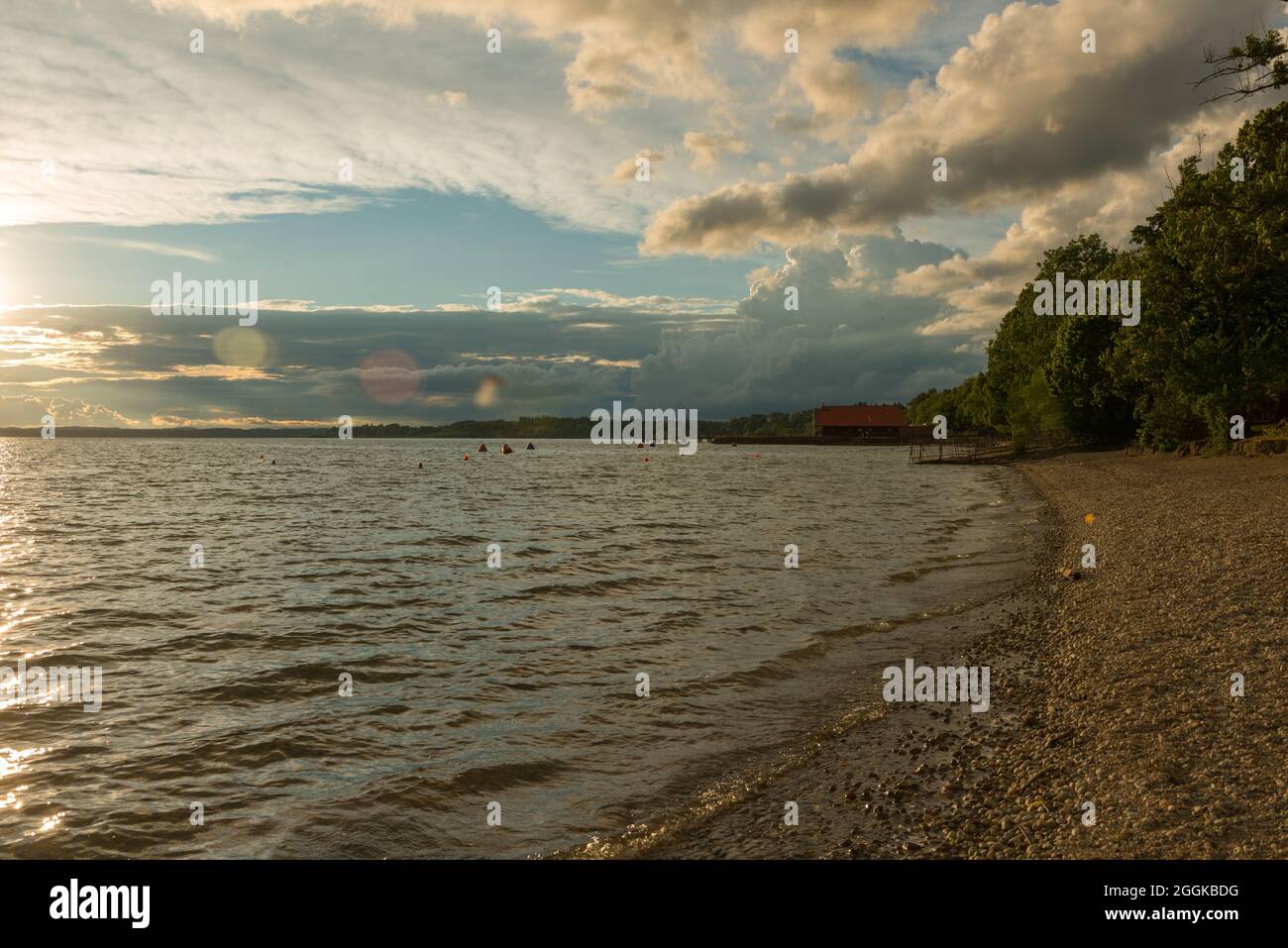 Temporale mood, Chiemgau, Chiemsee, Baviera, paesaggio, estate Foto Stock