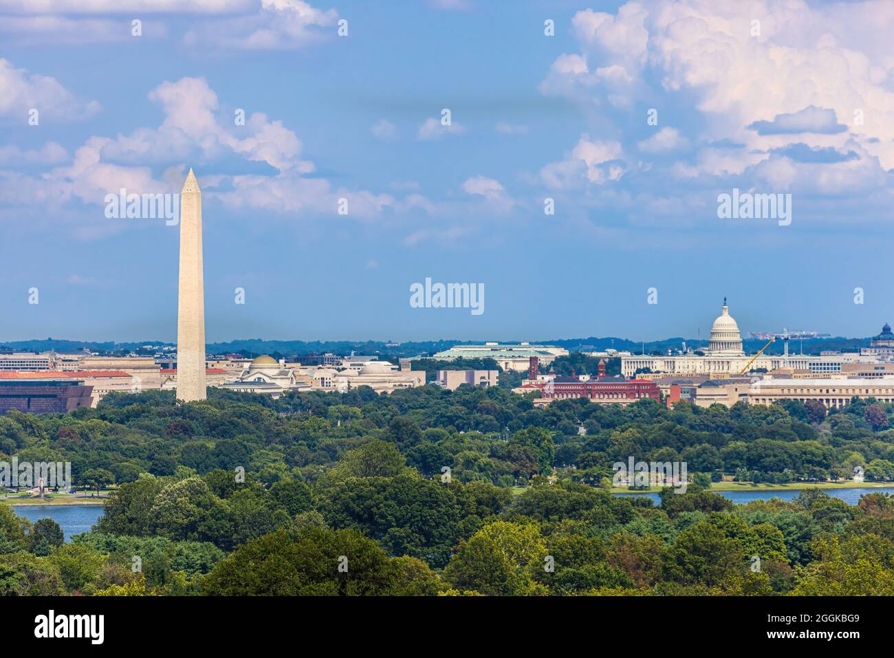 Splendida vista panoramica dello skyline di Washington DC. Foto Stock