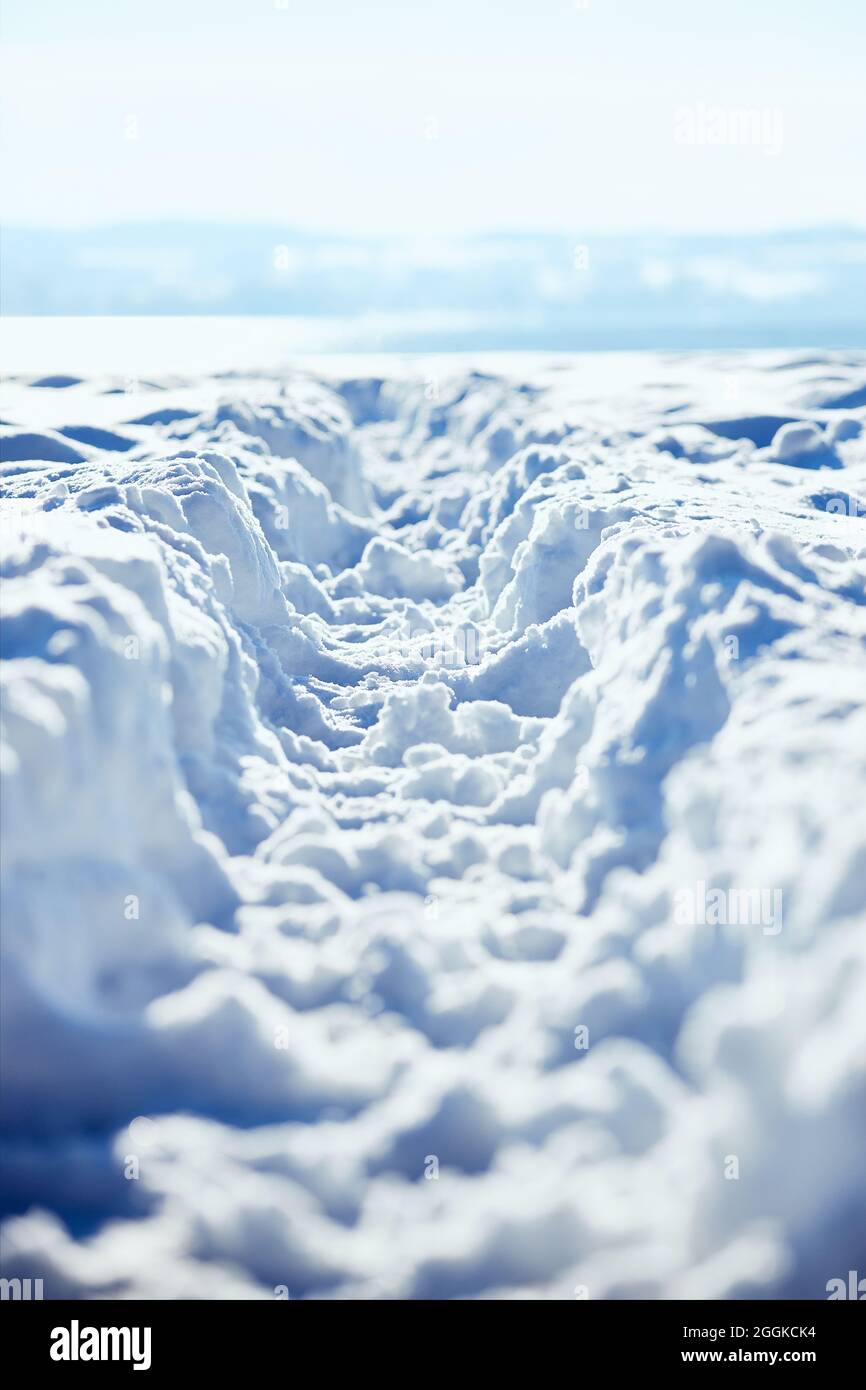 Germania, Baden-Wuerttemberg, Lago di Costanza, Überlingen sul Lago di Costanza, paesaggio invernale, vista sul Lago di Costanza, pista da neve Foto Stock