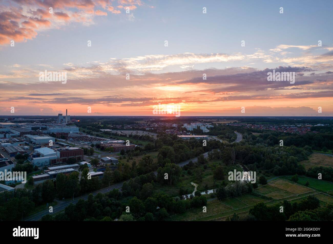 Splendida città tedesca produttrice di auto Wolfsburg Foto Stock