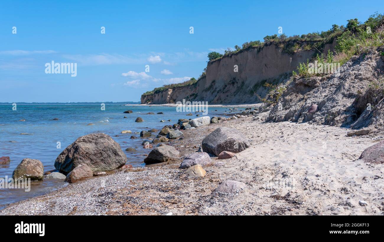 Germania, Meclemburgo-Pomerania occidentale, Greaves, costa ripida a nord dell'isola di Hiddensee, Mar Baltico Foto Stock