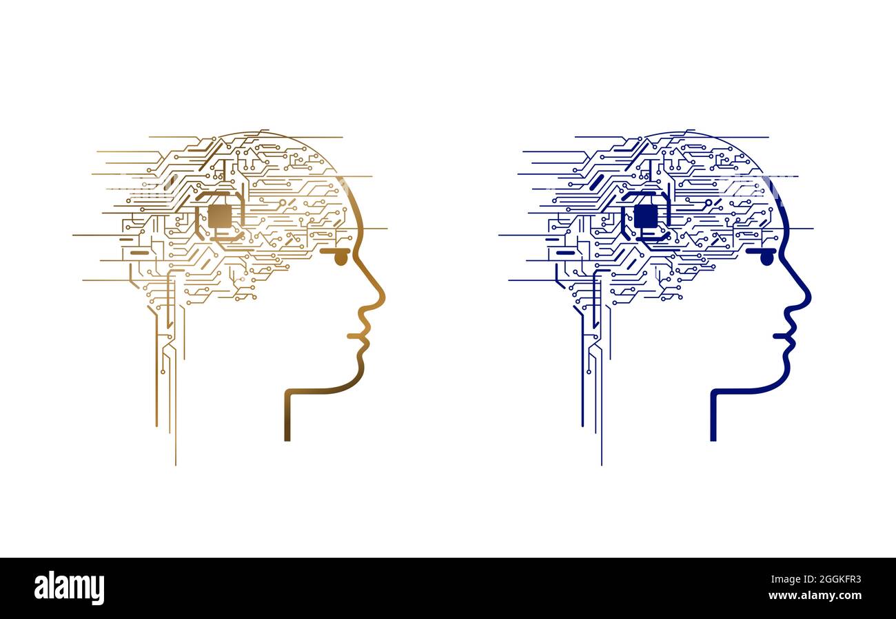 Intelligenza artificiale simbolo di intelligenza artificiale su sfondo bianco logo isolato. Concetto astratto illustrazione 3d. Foto Stock