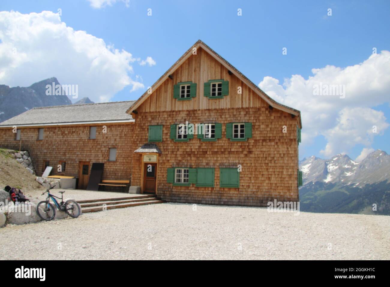 Falkenhütte 1848 m, Austria, Tirolo, Karwendel, estate, Montagne, Karwendel, catena montuosa, Monti Karwendel Foto Stock