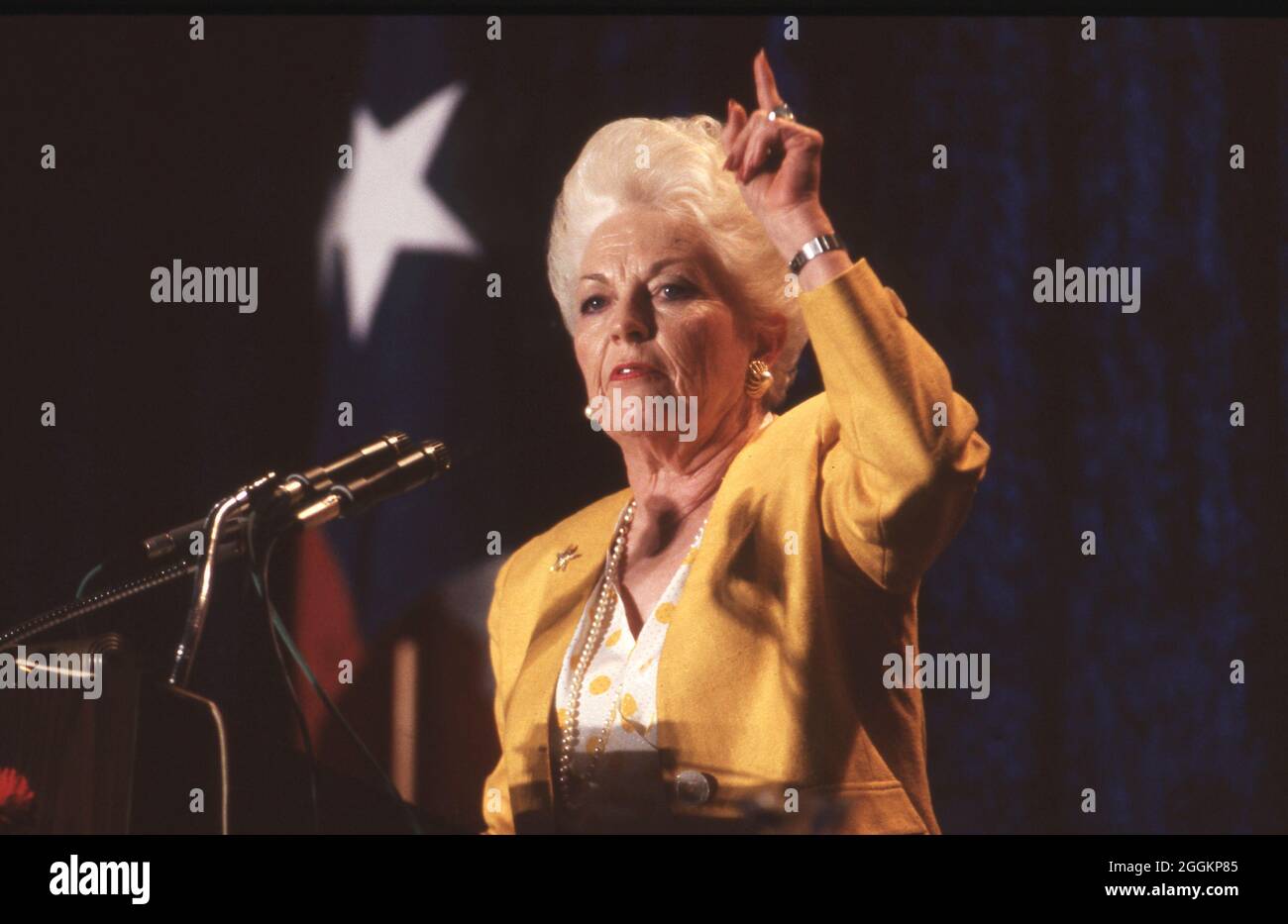 ©1990 retrospettiva di Ann W. Richards, Governatore del Texas dal 1991-1995 come ultimo governatore democratico del Lone Star state. Era parlata, divertente e nota per la sua politica progressista e femminismo. Foto Stock