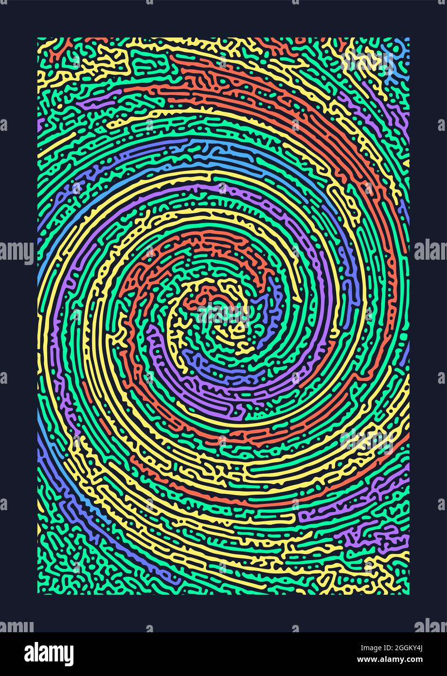Motivo di Turing. Modello di reazione-diffusione. Basi chimiche di morfogenesi. Illustrazione Vettoriale