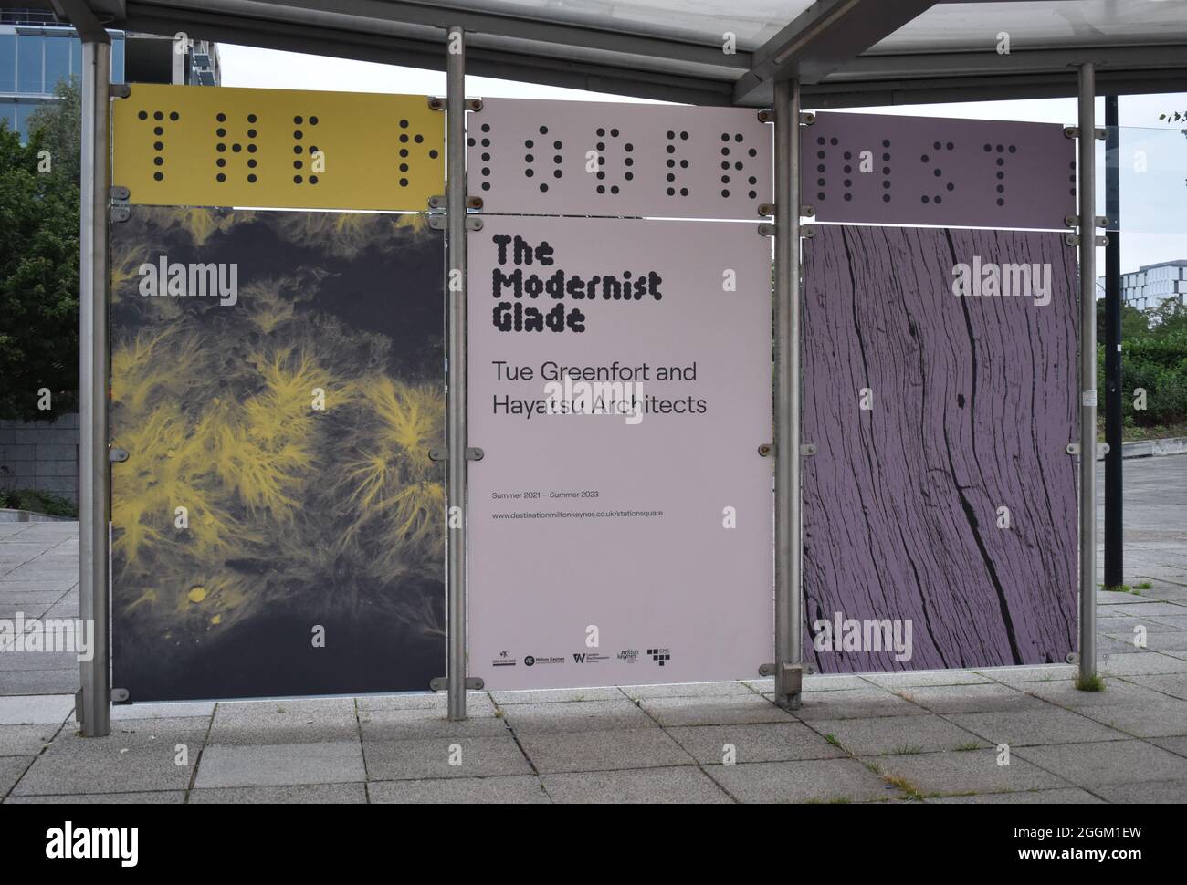 La Glade Modernista a Station Square, Milton Keynes. Foto Stock