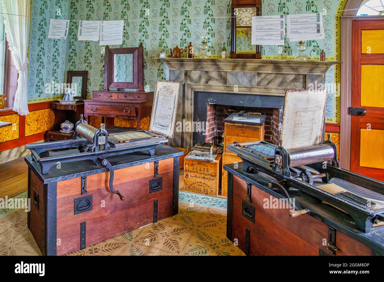 All'interno della Clover Hill Tavern presso l'Appomattox Court House National Historical Park in Virginia. Foto Stock